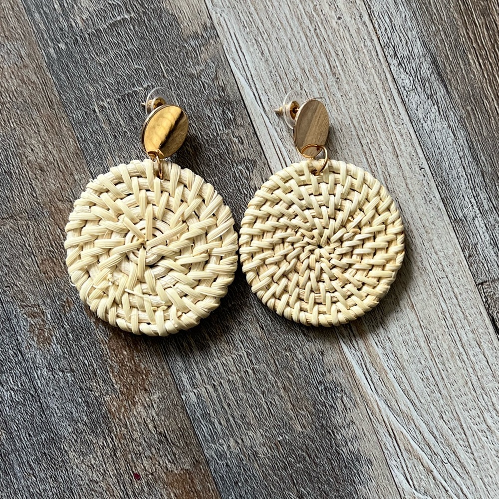 Boho Rattan Earrings